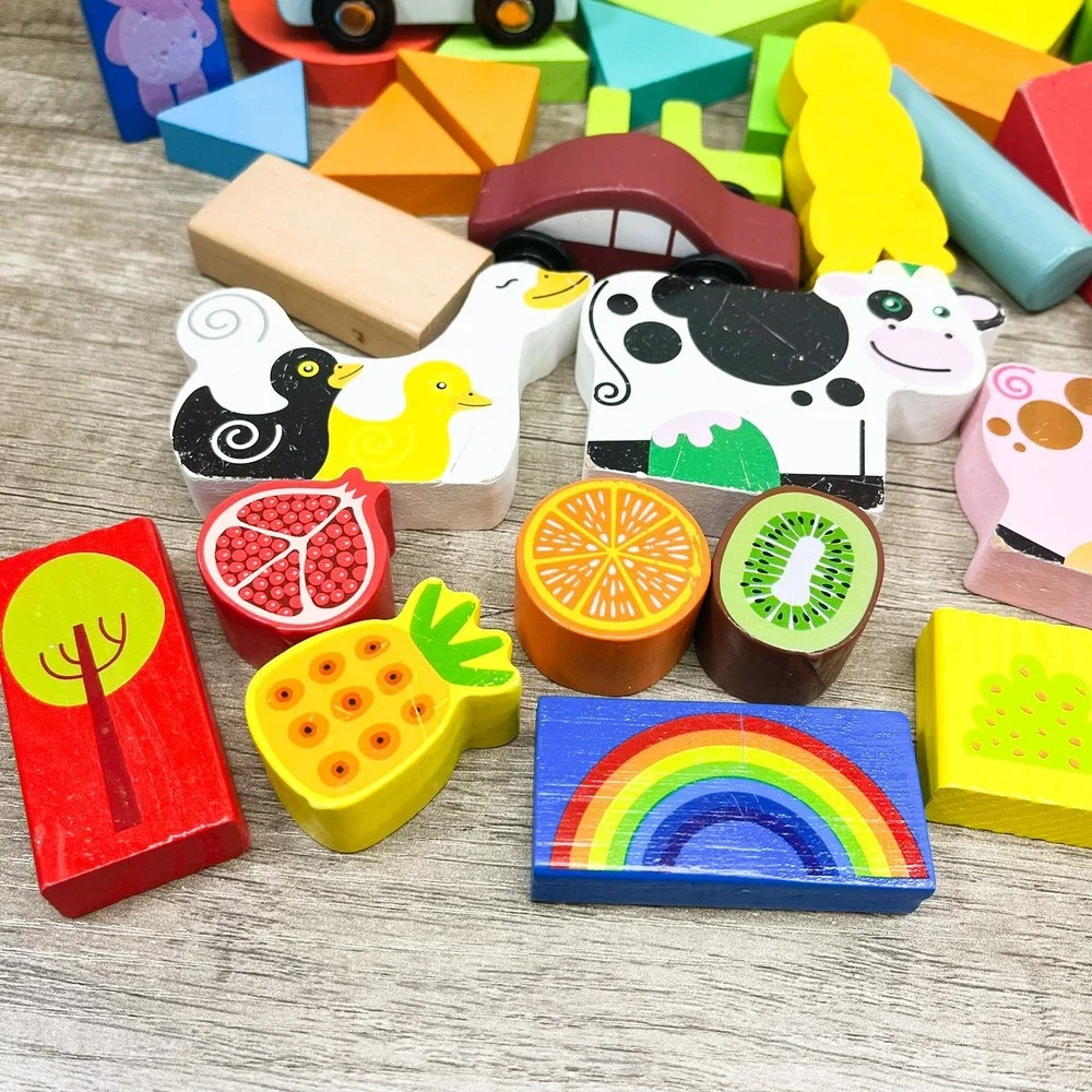 Montessori Wooden Building Blocks, Melissa and Doug Dump Truck and Wood Blocks